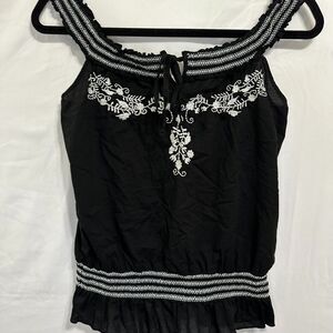 Iz Byer California BOHO Embroidered Camisole Crop Top Size S